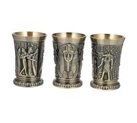 UKCOCO Vasos Vintage 3 Pcs Copa de Metal Antiguo Diseño Atmosfera Artística para Cócteles y Vinos Set de Fiesta
