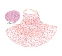 UKCOCO Vestido para Conejos Correa, Ropa para Mascotas, Rosa, Algodón, Ajuste Ceñido y Cómodo, para Conejo, Disfraz para Fotografía, Talla S