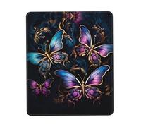 UKCZZLMSQ Alfombrilla de mouse cómoda con estampado de tres mariposas oscuras, alfombrilla de mouse con base de goma antideslizante, para oficina, hogar y laptop, 10 x 12 pulgadas