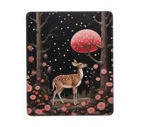 UKCZZLMSQ Alfombrilla de ratón cómoda con estampado de ciervo perdido en las flores, alfombrilla de mouse con base de goma antideslizante, para oficina, hogar y laptop, 7.9 x 9.5 pulgadas