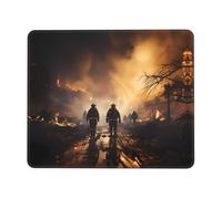UKCZZLMSQ Alfombrilla de ratón con diseño de bomberos que luchan contra incendios, cómoda, con base de goma antideslizante, para oficina, hogar y laptop, 10 x 12 pulgadas