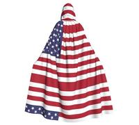 UKCZZLMSQ Bata con capucha estampada con bandera americana, disfraz unisex para Halloween, Navidad, fiesta, cosplay