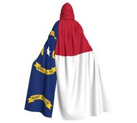 UKCZZLMSQ Capa con capucha estampada de la bandera de Dakota del Norte, disfraz unisex para Halloween, Navidad, fiesta, cosplay