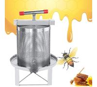 UKDUANWEI Equipo Extractor de Miel de Acero Inoxidable de 12 l | Prensa de Cera Comercial Máquina exprimidora de Miel | Herramienta de Apicultura para prensador de Miel Manual 2 en 1