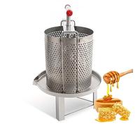 UKDUANWEI Equipo Extractor de Miel de Acero Inoxidable de 12 l | Prensa de Cera Manual 2 en 1 y Extractor de Prensa de Miel | con Bolsa de Filtro | para Apicultura o Uso Comercial(B)