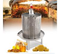 UKDUANWEI Extractor de Miel doméstico de 12 l | Prensa de Cera de Acero Inoxidable | Separador de Miel para Apicultura | Prensa de Miel Manual con Bolsa filtrante | para Apicultura o Uso Comercial(B)