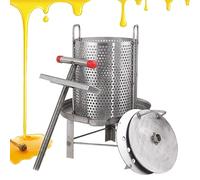 UKDUANWEI Extractor Manual de Miel de 12 litros para Grandes cantidades | Equipo Extractor de Miel de Acero Inoxidable con 3 Bolsas filtrantes | Extractor doméstico para Miel y Cera de Abejas(A)