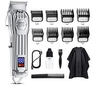 Ukeety Cortapelos para hombres, kit profesional de corte de pelo inalámbrico con pantalla LED, recortadora de barba, barberos, hombres, mujeres y niños, juego completo de cortadora de metal recargable