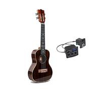 Ukelele 24 26 pulgadas todo ébano mini concierto eléctrico tenor alta luz guitarra acústica 4 cuerdas Ukelele pastillas viaje Ukalele