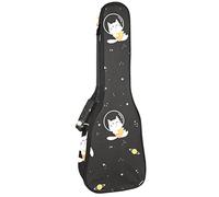 Ukelele Bag Cat Floating In The Space Ukulele Case para Soprano Tenor Concierto 23 pulgadas 10MM Grueso suave acolchado correas ajustables Gig Bag