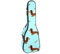 Ukelele Bag Dachshund and Bones Ukelele Case for Soprano Tenor Concert 23 pulgadas 10 mm de grosor suave acolchado correas ajustables bolsa de concierto