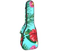 Ukelele Bag Flowers In The Tropical Leaves Ukulele Case para Soprano Tenor Concierto 23 pulgadas 10MM Grueso suave acolchado correas ajustables Gig Bag