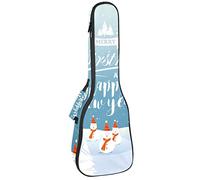 Ukelele Bag - Funda para ukelele con diseño de muñeco de nieve y árboles en el país de la nieve, para concierto soprano tenor de 23 pulgadas, 10 mm de grosor, suave acolchado con correas ajustables