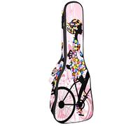 Ukelele Bag Girl Romántico Mariposa Flores Patrón Ukulele Caso para Soprano Tenor Concierto 23 pulgadas 10MM Grueso suave acolchado correas ajustables Gig Bag