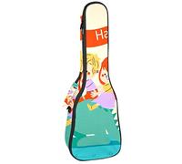 Ukelele Bag Happy Children's Day Ukelele Case for Soprano Tenor Concert 23 Inch 10mm Thick Soft Padded Adjustable Straps Gig Bag