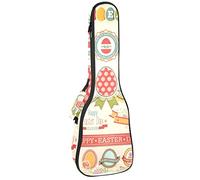 Ukelele Bag Happy Easter Day Ukelele Case for Soprano Tenor Concierto 23 pulgadas 10 mm de grosor suave acolchado correas ajustables bolsa de concierto