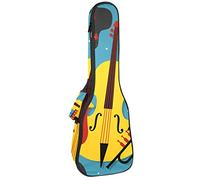 Ukelele Bag Jazz Poster Vector Ukulele Caso para Soprano Tenor Concierto 23 pulgadas 10MM Grueso suave acolchado correas ajustables Gig Bag