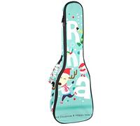 Ukelele Bag Merry Christmas Santa Claus Animals Ukelele Case for Soprano Tenor Concierto 23 pulgadas 10 mm de grosor suave acolchado correas ajustables bolsa de concierto