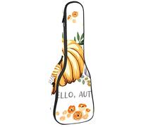 Ukelele Bag Ripen Pumpkin and Maple Leaves Ukelele Case for Soprano Tenor Concert 23 Inch 10mm Thick Soft Padded Adjustable Straps Gig Bag