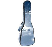 Ukelele Bag Santa Claus Flying in his Sleigh on Starry Sky Clouds Ukelele Case for Soprano Tenor concierto 23 pulgadas 10 mm de grosor suave acolchado correas ajustables bolsa de concierto
