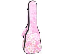 Ukelele Bag Spring Cherry Florals Pink Romantic Girl Ukulele Case para Soprano Tenor Concierto 23 pulgadas 10MM Grueso suave acolchado correas ajustables Gig Bag