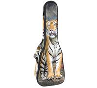 Ukelele Bag Tiger Animal Pattern Ukulele Case para Soprano Tenor Concierto 23 pulgadas 10MM Grueso suave acolchado correas ajustables Gig Bag