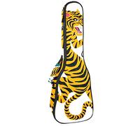 Ukelele Bag Wild Tiger Ukelele Case for Soprano Tenor Concert 23 Inch 10mm Thick Soft Padded Adjustable Straps Gig Bag