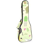 Ukelele Bag Zoo Animals Alphabet Ukulele Case para Soprano Tenor Concierto 23 pulgadas 10MM Grueso suave acolchado correas ajustables Gig Bag