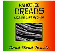 Ukelele Bajo Pahoehoe Dread 4 cuerdas negro,verde,amarillo, rojo