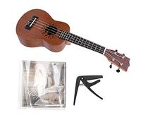 Ukelele de 21 pulgadas para adultos, ukelele de madera de 21 pulgadas, regalo musical para niños acústico de 4 cuerdas Sunflower round sound hole