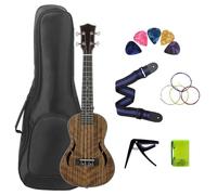 Ukelele De 4 Cuerdas De Nogal Con Guitarra Hawaiana De 23 Pulgadas Con Afinador(Color:B,Size:26Inch)