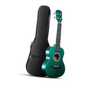 Ukelele De Agujero Redondo De 23 Pulgadas Para Principiantes Guitarra De Tablero Sólido De Caoba Avanzada(Green)