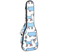 ukelele de concierto, bolsa de ukelele resistente con almacenamiento, ukelele tenor soprano de concierto de 10 mm, bolsa acolchada de ovejas, animales de granja, pato, perro, pollo, cerdo vaca, azul