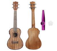 Ukelele De Guitarra Eléctrica De Sapele Hawaiano De 24 Pulgadas Ukelele De 4 Cuerdas(Color:A)