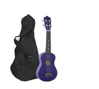 Ukelele De Madera De 21 Pulgadas Con Mochila De Tela Oxford Negra, Guitarra Pequeña Ukelele Set(Dark purple)