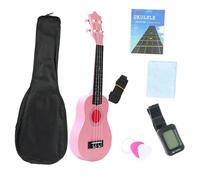 Ukelele De Madera Plástica Totalmente Equipado + Funda + Afinador + Correa + Paño + Manual En Inglés Ukelele Set(3/4)