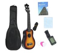 Ukelele De Madera Plástica Totalmente Equipado + Funda + Afinador + Correa + Paño + Manual En Inglés Ukelele Set(5)