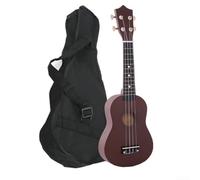 Ukelele de nivel de entrada de 53.3 cm con cuerdas de nailon para jugar, afinador, fiabilidad y bolsa protectora de transporte (marrón)