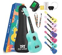 Ukelele de tilo soprano de alto brillo, 21 pulgadas, kit de iniciación para principiantes con bolsa de concierto, ukelele de niños, ukelele hawaii, mini guitarra para niños, adultos y principiantes