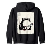 Ukelele Grumpy Frog Funny Kawaii Japonés Sudadera con Capucha