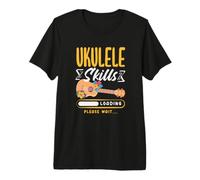 Ukelele Habilidades Cargando, por Favor Espere Funny Musician Camiseta Premium