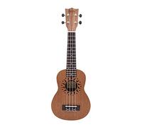 Ukelele hawaiano de 21 pulgadas para principiantes, guitarra pequeña, con patrón de girasol, de madera simple y divertida para niños