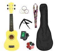 ukelele Juego De Ukelele De 21 Pulgadas Panel De Tilo Guitarra Pequeña De Cuatro Cuerdas Con Funda Instrumento De Cuerda(Set)