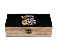 Ukelele Nene - Caja de almacenamiento de madera con diseño de gansos hawaianos de 7.9 x 3.7 x 2.3 pulgadas, cajas de recuerdo con tapa con bisagras y cierre frontal