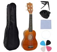 Ukelele pequeño de 21 pulgadas, juguete de aprendizaje portátil, ukelele de 4 cuerdas, textura de tilo, adecuado para principiantes y viajeros, instrumento musical principiante