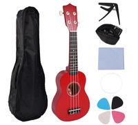 Ukelele pequeño de 21 pulgadas, portátil, juguete de aprendizaje de 4 cuerdas, textura de tilo, adecuado para principiantes y viajeros, portátil para principiantes