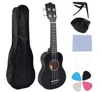 Ukelele pequeño de 21 pulgadas, portátil, juguete de aprendizaje de 4 cuerdas, textura de tilo, adecuado para principiantes y viajeros, portátil para principiantes