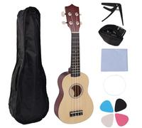 Ukelele pequeño de 21 pulgadas, portátil, juguete de aprendizaje de 4 cuerdas, textura de tilo, adecuado para principiantes y viajeros, portátil para principiantes