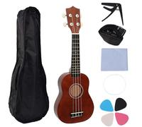 Ukelele pequeño de 21 pulgadas, portátil, juguete de aprendizaje de 4 cuerdas, textura de tilo, adecuado para principiantes y viajeros, portátil para principiantes