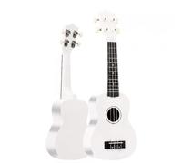 Ukelele Profesional Guitarra Hawaiana Acústica Colorida De 4 Cuerdas De 21 Pulgadas Para Principiantes En Música(White)
